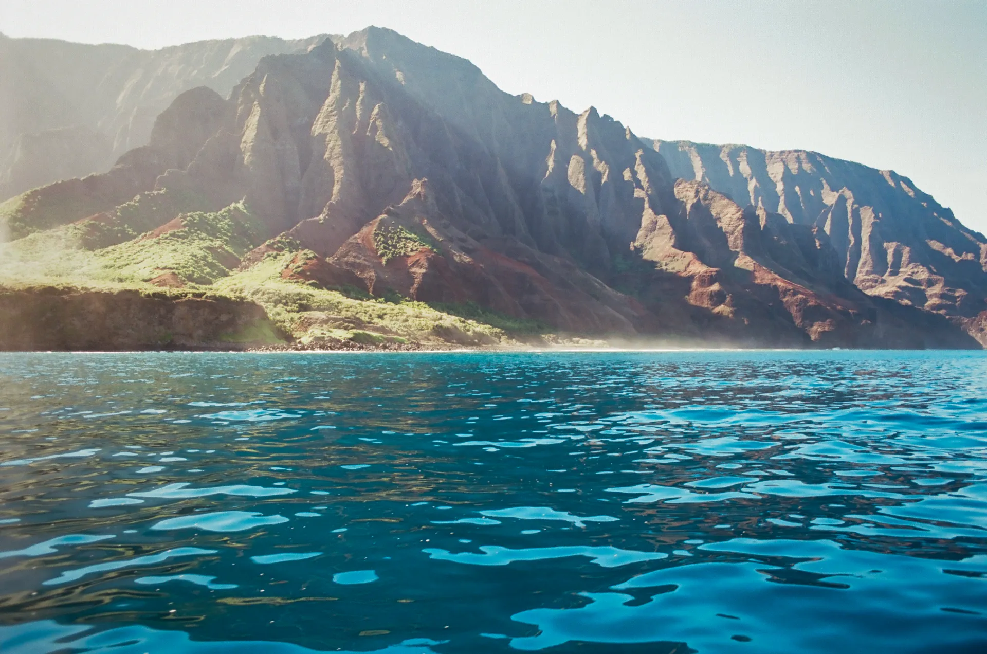 Nā Pali Coast sea cliffs rising from the ocean
