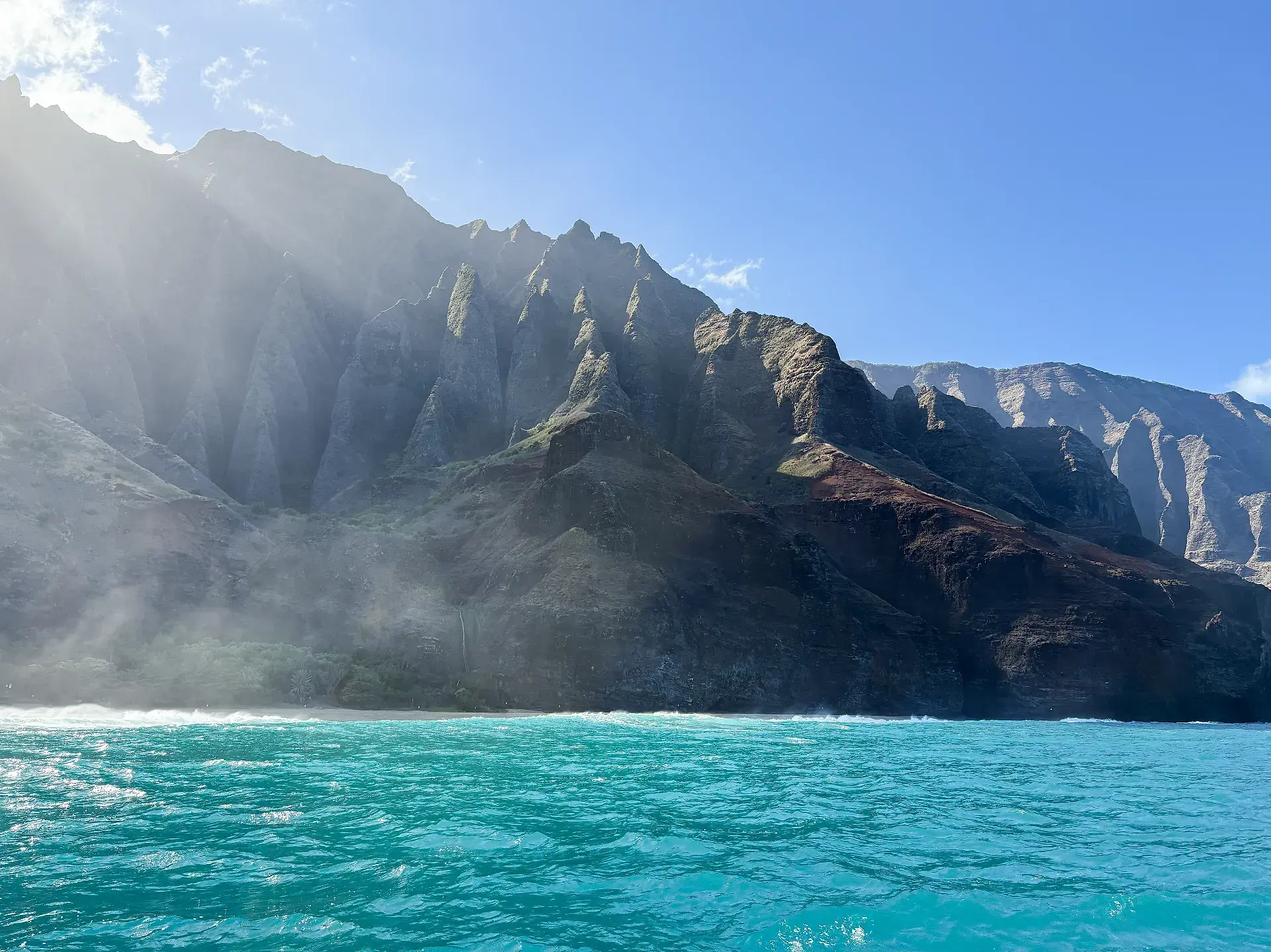 Towering emerald cliffs of the Nā Pali Coast